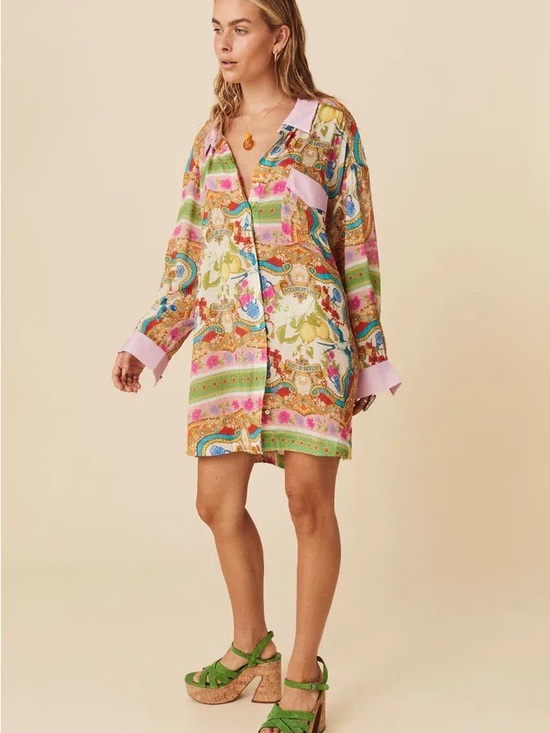 Spell Dresses & Skirts - Spell Maddelena Shirt in Mosaic - Multicolor Paisley Button-Up Shirt
